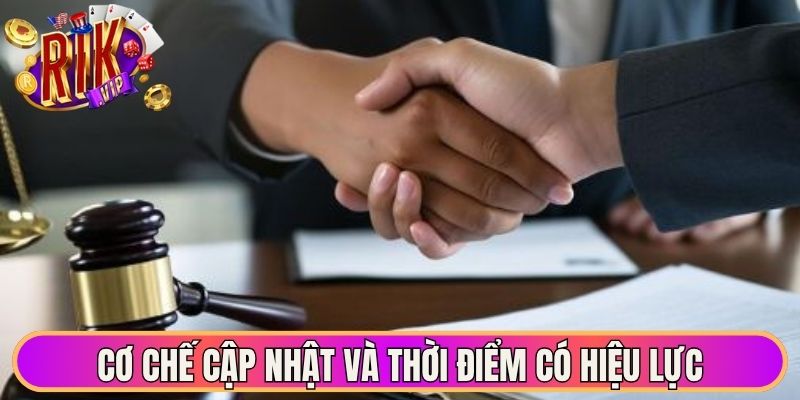 Miễn Trừ Trách Nhiệm Quy Định Giới Hạn Pháp Lý Quan Trọng 3 Cơ chế cập nhật và thời điểm chính sách có hiệu lực