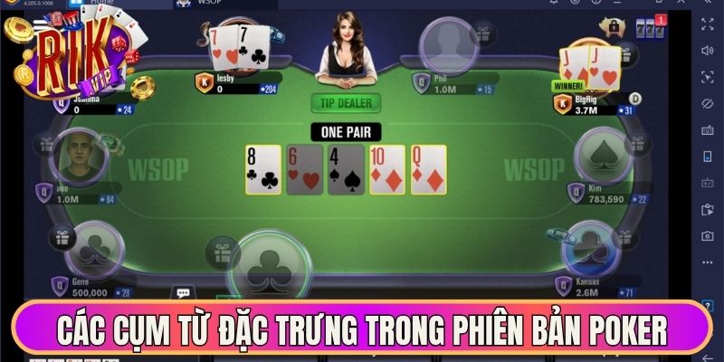 Các cụm từ đặc trưng trong phiên bản Poker